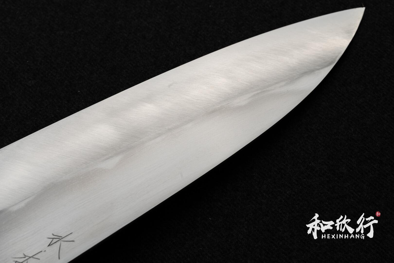 真崎直樹作Mazaki Naoki｜青一鋼・水本燒・亮面仕上和牛刀240mm